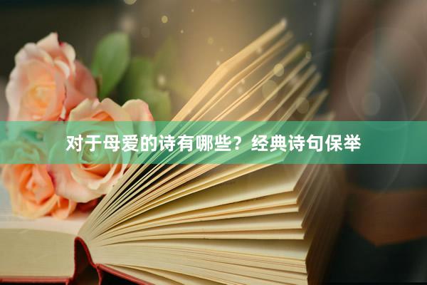 对于母爱的诗有哪些？经典诗句保举